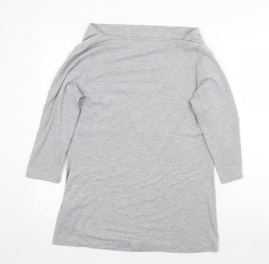 Betty Barclay Womens Grey Viscose Basic T-Shirt Size 14 Cowl Neck