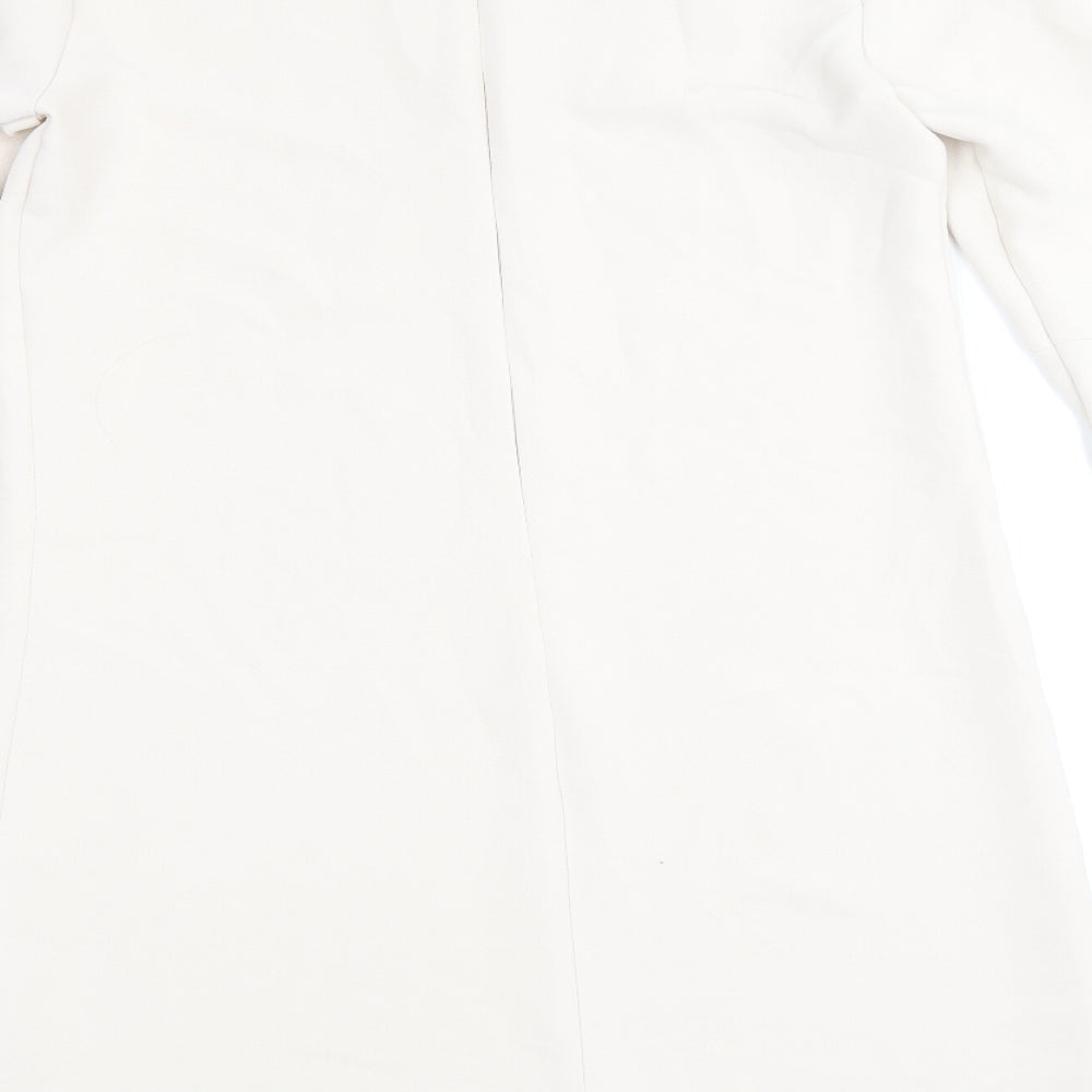 Stile Benetton Womens Beige Polyester A-Line Size XS Round Neck Zip