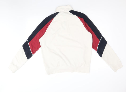 George Mens Beige Cotton Pullover Sweatshirt Size S - Colourblock