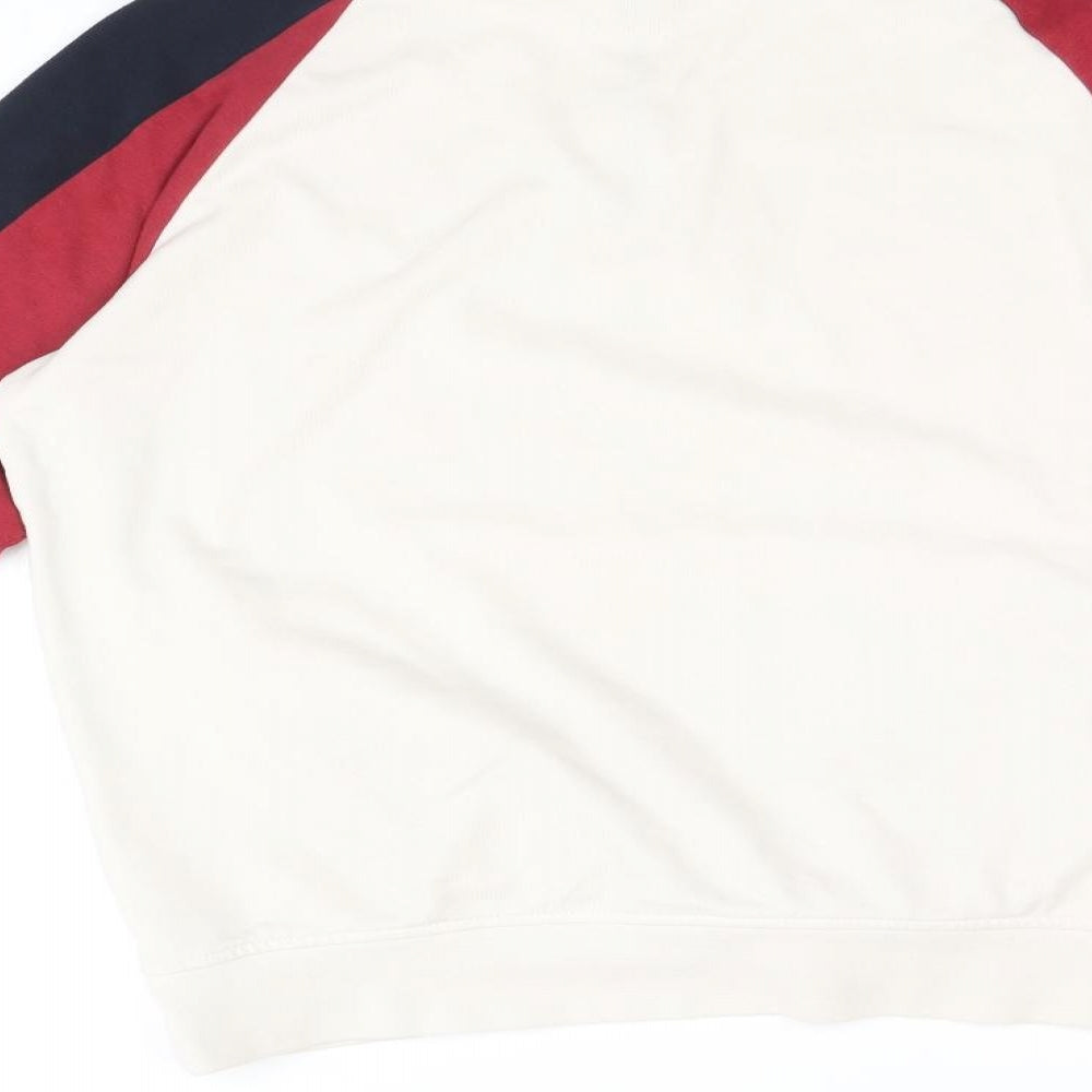 George Mens Beige Cotton Pullover Sweatshirt Size S - Colourblock