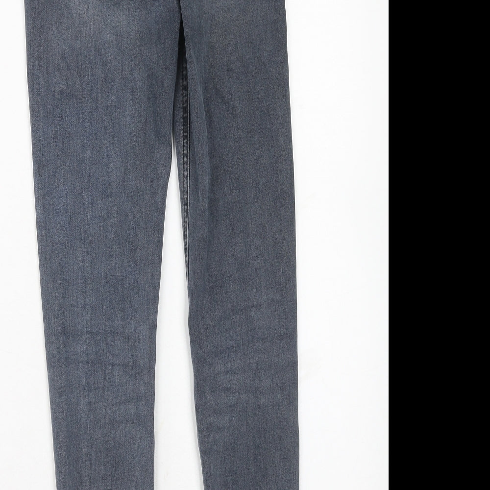 Topshop Womens Grey Cotton Skinny Jeans Size 25 in L32 in Regular Zip