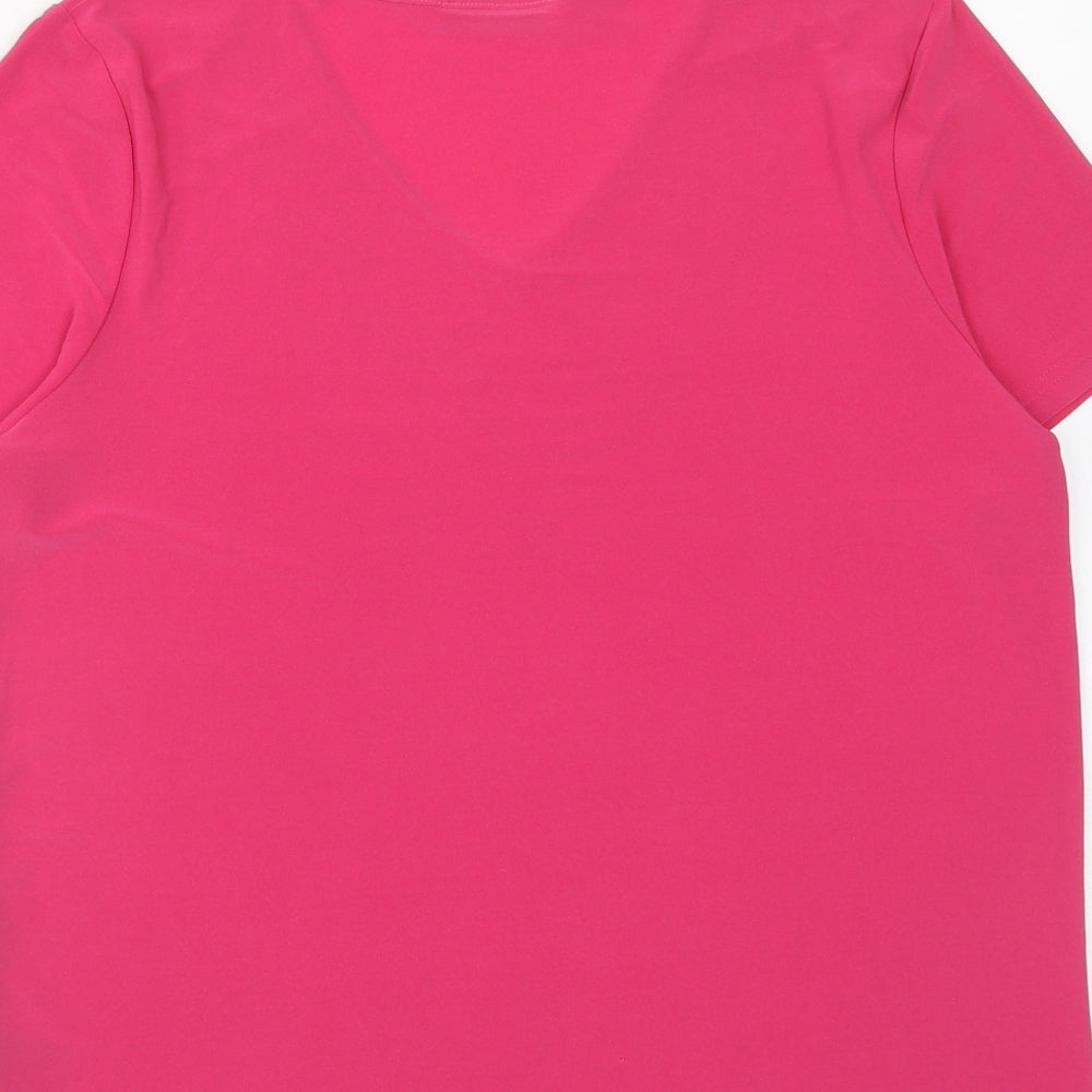 Womens UK Size L Anna Rose Pink Basic T-Shirt