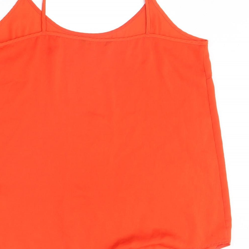 Womens UK Size 10 Marks and Spencer Orange Basic Tank