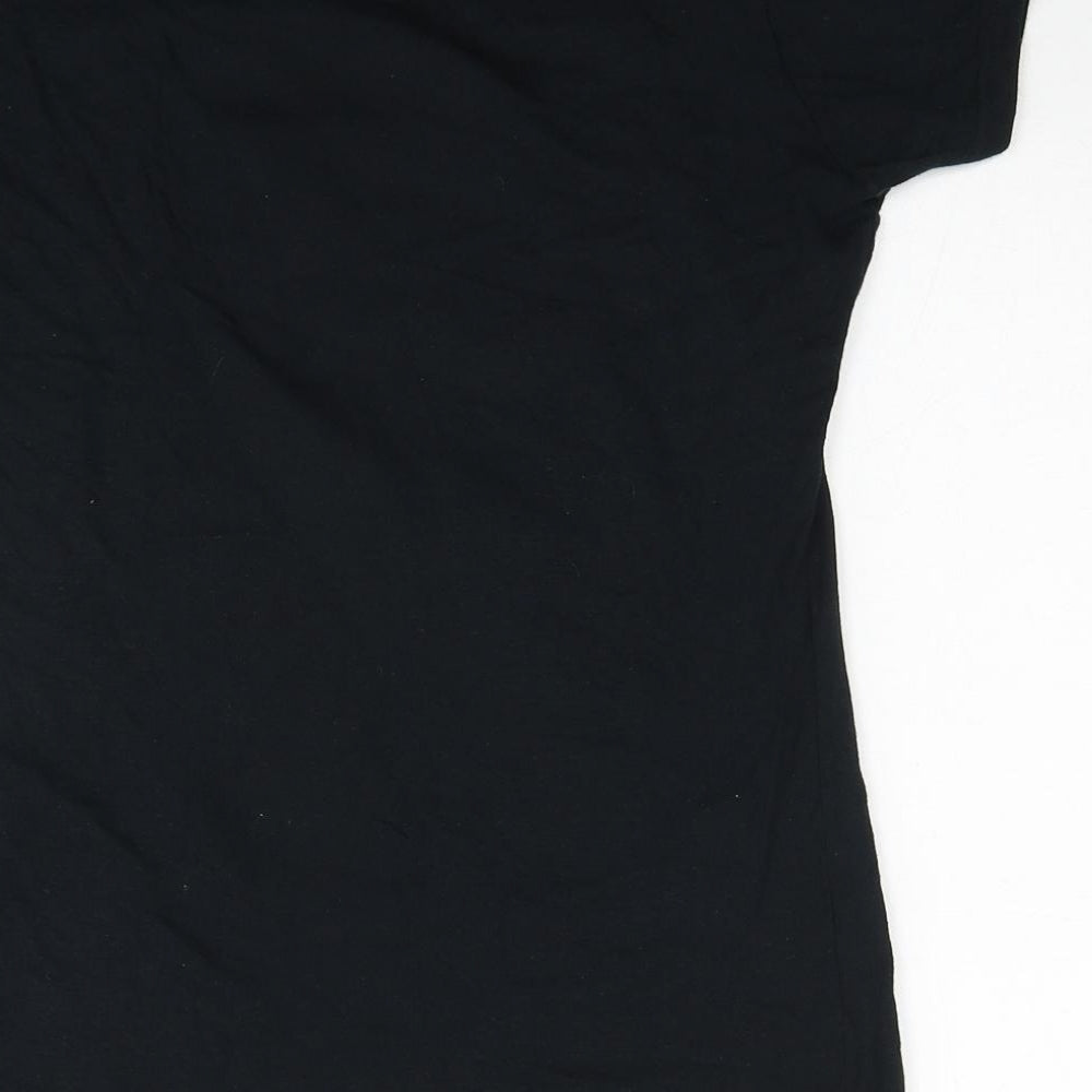 Womens UK Size L Gildan Black Basic T-Shirt