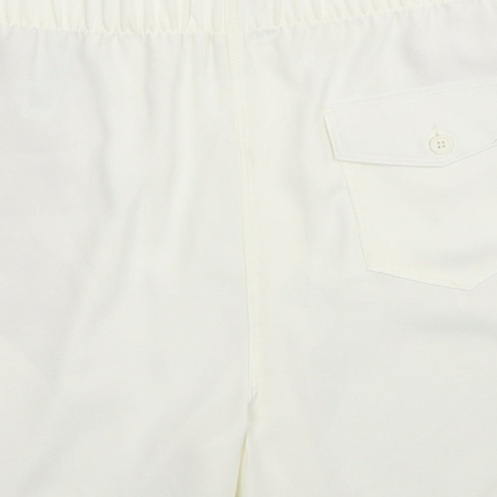 Marks and Spencer Womens White Polyester Basic Shorts Size 20 Regular Zip
