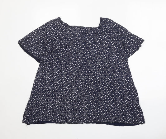 Womens UK Size XL Preworn Blue Basic Blouse