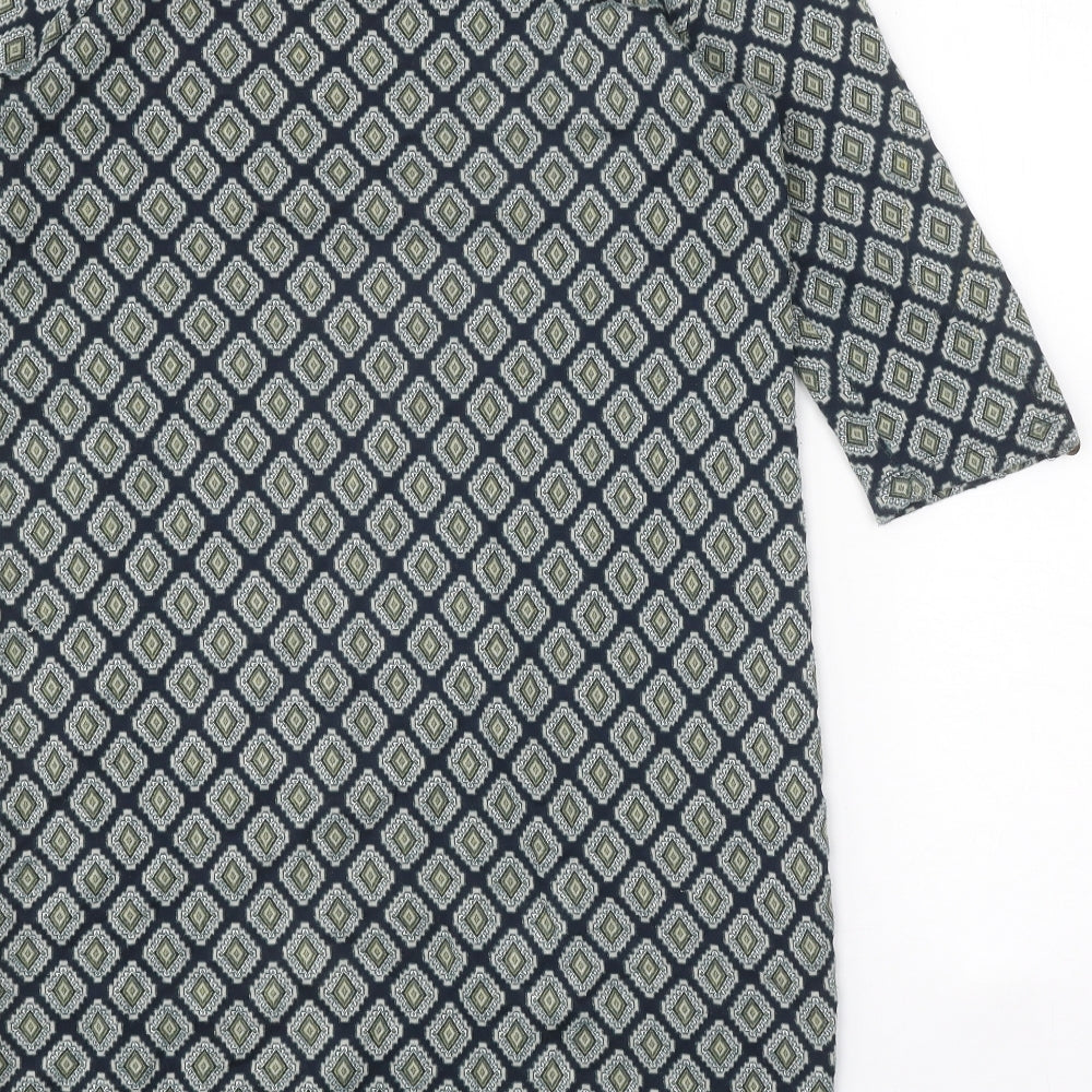 Marks and Spencer Womens Black Geometric Acrylic A-Line One Size Square Neck Pullover