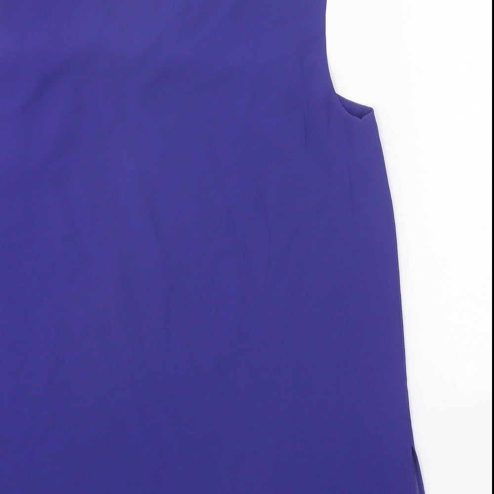 Fenn Wright Manson Womens Blue Polyester Basic Tank Size 12 Boat Neck