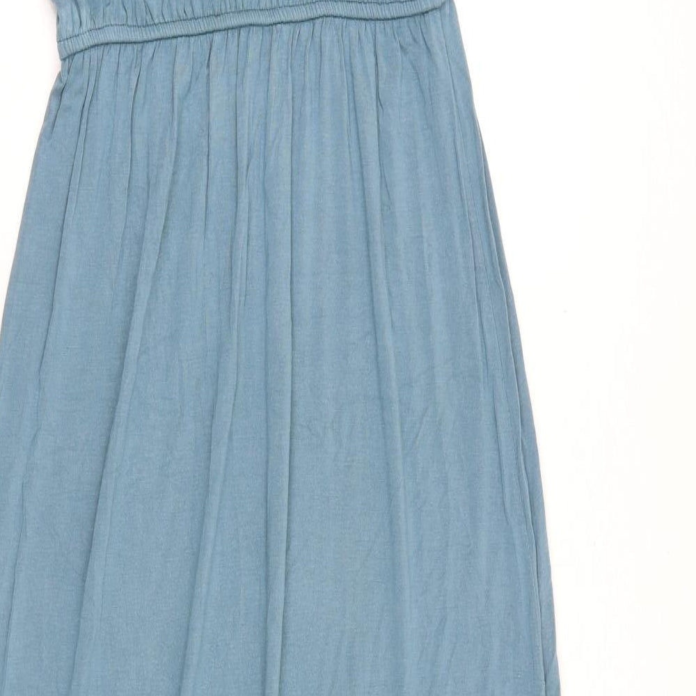 Gap Womens Blue Viscose Maxi Size XS V-Neck Pullover