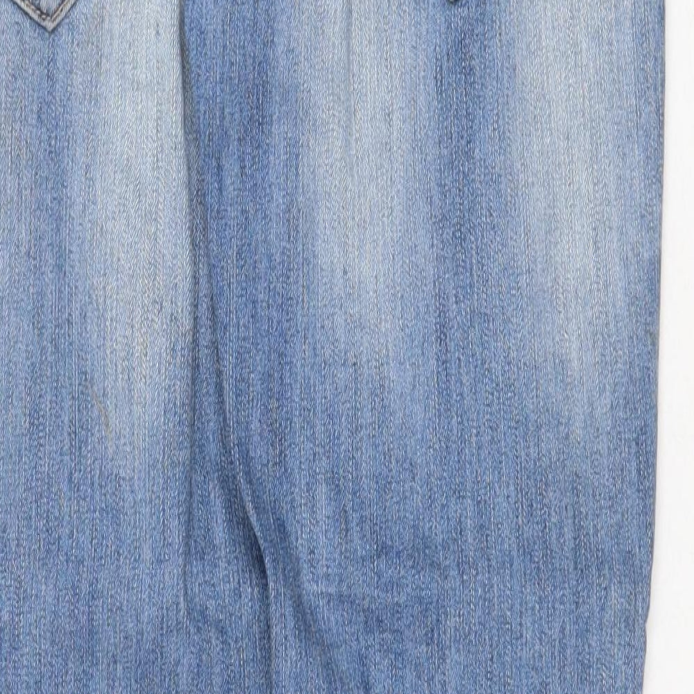 Dollhouse Womens Blue Cotton Straight Jeans Size S Regular Zip