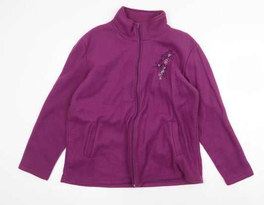 Anne de Lancay Womens Purple Jacket Size L Zip