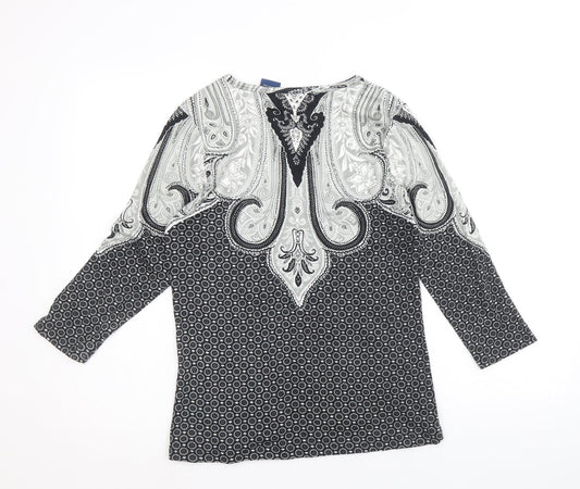 Womens UK Size XS Preworn Black Basic Blouse