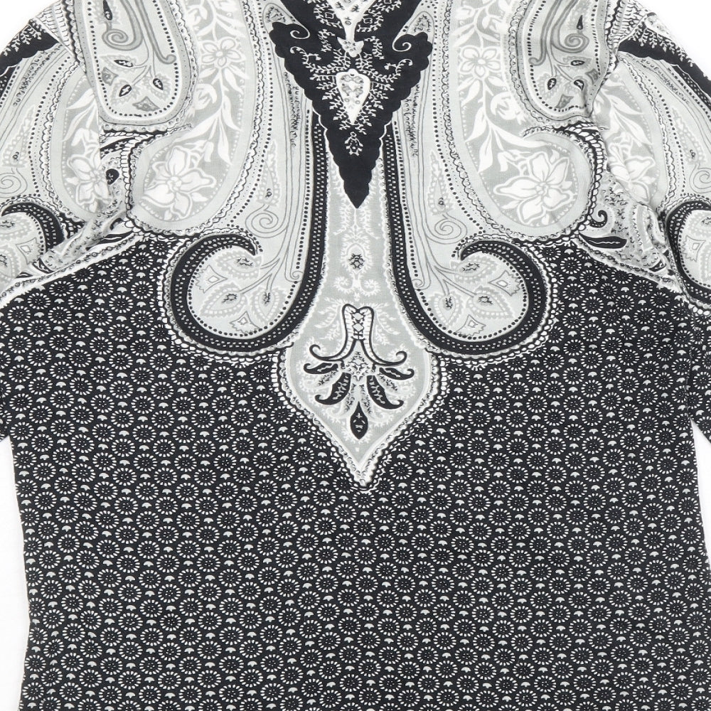 Womens UK Size XS Preworn Black Basic Blouse