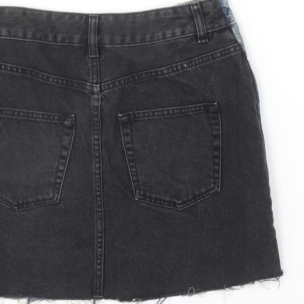 ASOS Womens Blue Cotton A-Line Skirt Size 4XL Zip