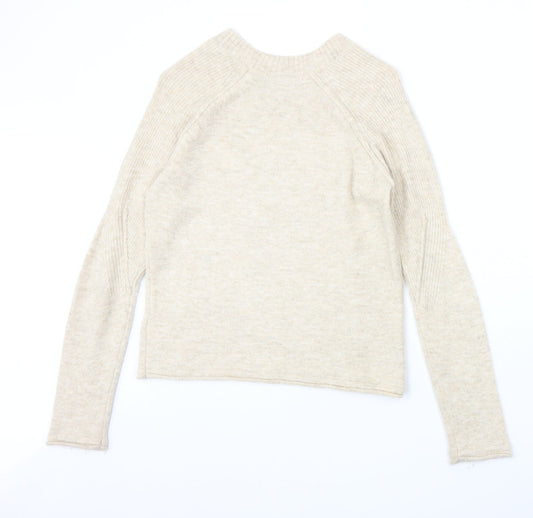 Womens UK Size 8 Topshop Beige Pullover Jumper