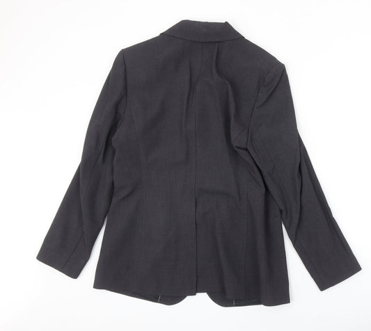 Marks and Spencer Womens Grey Polyester Jacket Blazer Size 14