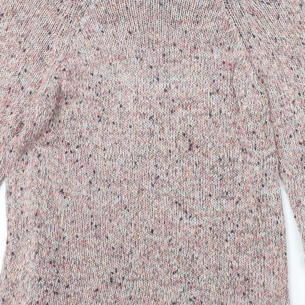 BHS Womens Multicoloured Boat Neck Cotton Pullover Jumper Size 10