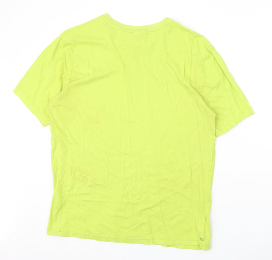 Slazenger Mens Green Cotton T-Shirt Size S Round Neck