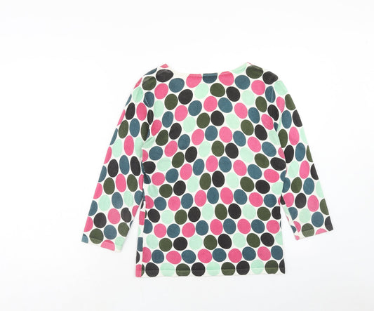 Kaliko Womens Multicoloured V-Neck Geometric Viscose Pullover Jumper Size 10