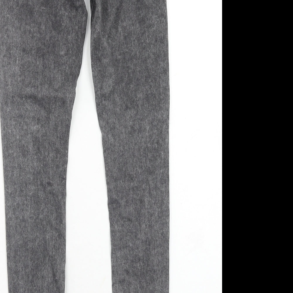 Topshop Womens Grey Cotton Skinny Jeans Size 24 L28 in Regular Zip