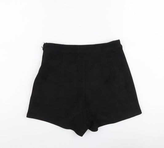 Missguided Womens Black Polyester Hot Pants Shorts Size 8 L3 in Regular Zip