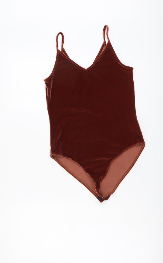 Womens UK Size 10 River Island One-Piece Brown Bodysuit
