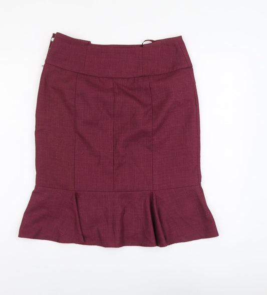 NEXT Womens Purple Polyester Trumpet Skirt Size 12 Zip