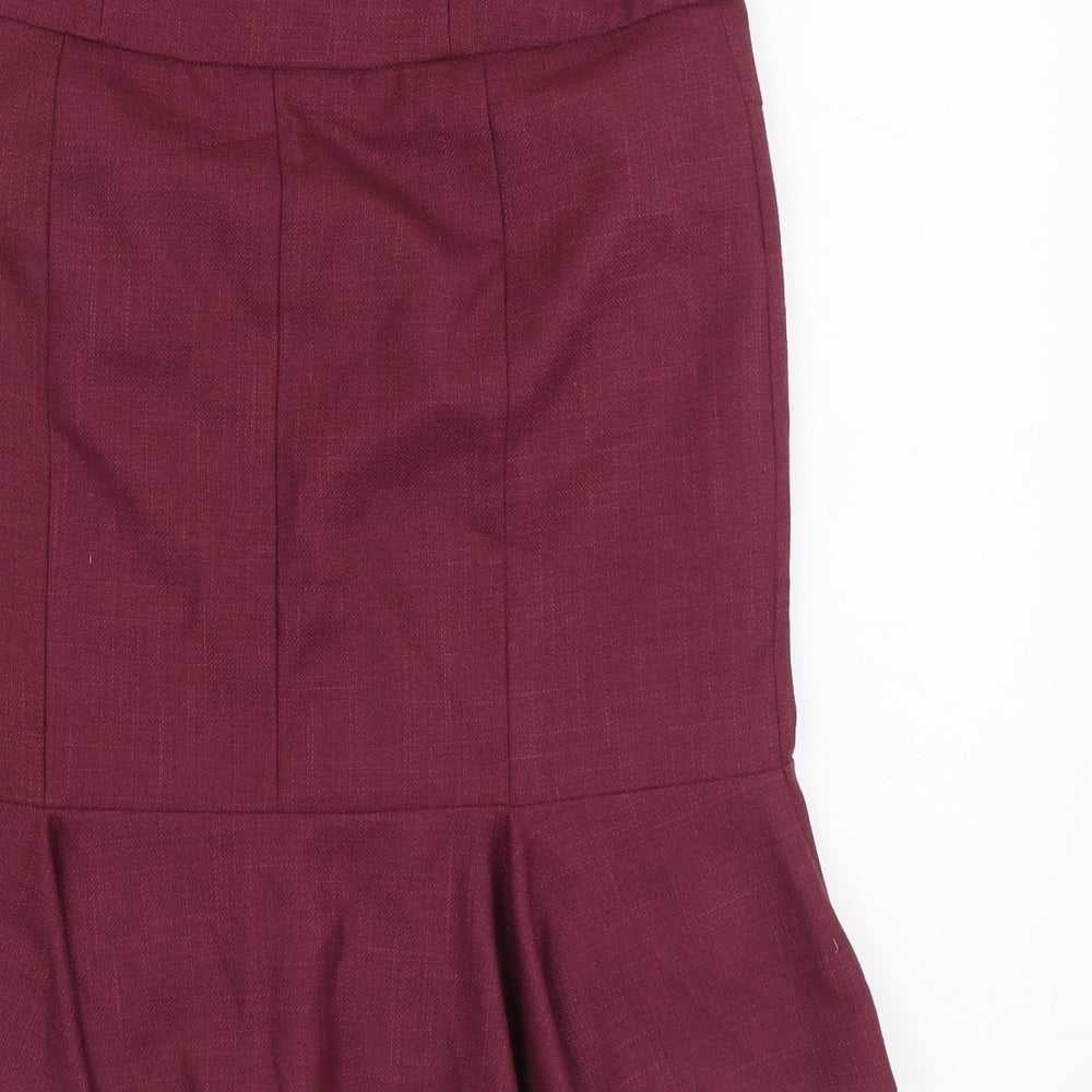 NEXT Womens Purple Polyester Trumpet Skirt Size 12 Zip