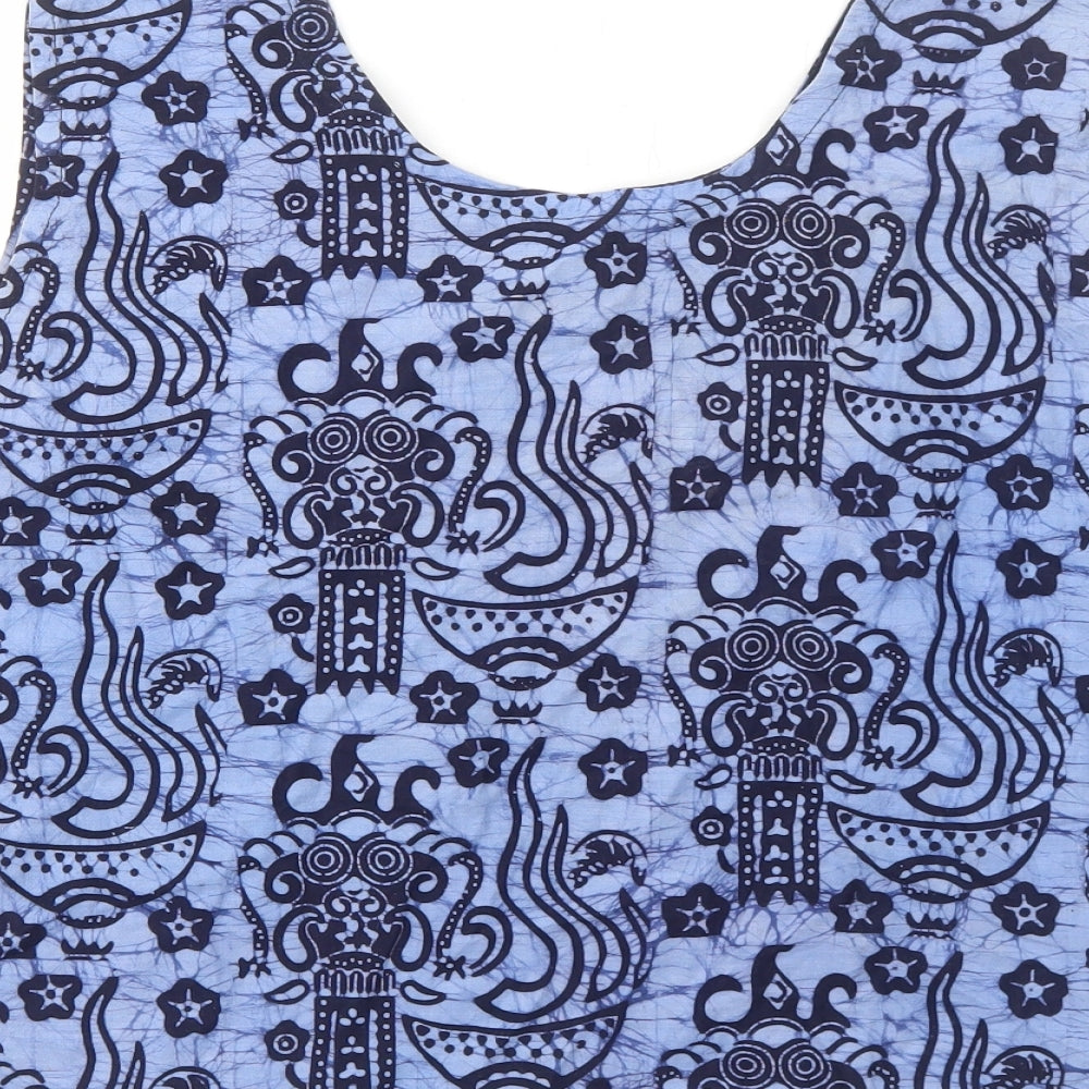 Womens UK Size M Preworn Blue Basic Tank