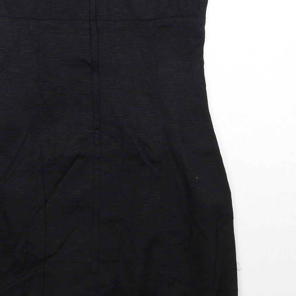 Divided by H&M Womens Black Polyamide Bodycon Size 8 Off the Shoulder Zip