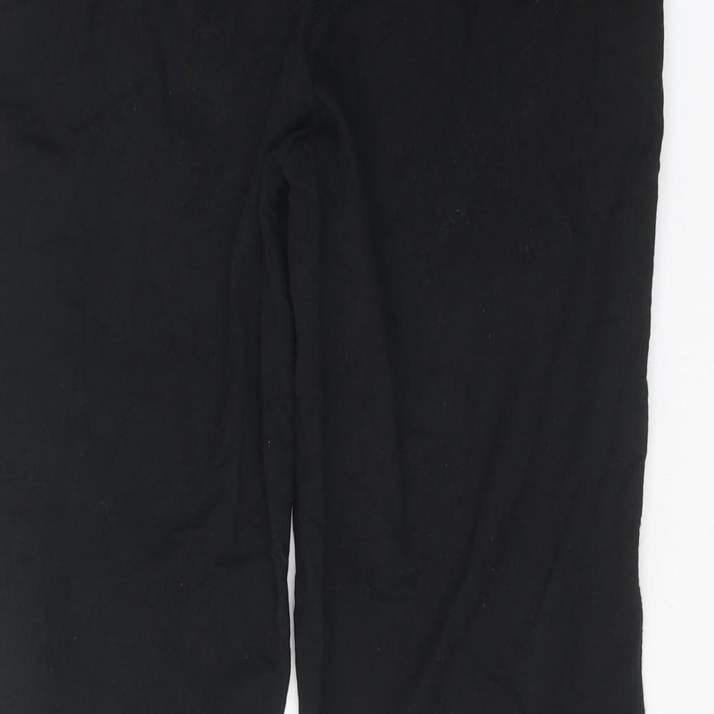 Papaya Womens Black Cotton Trousers Size M Regular Tie