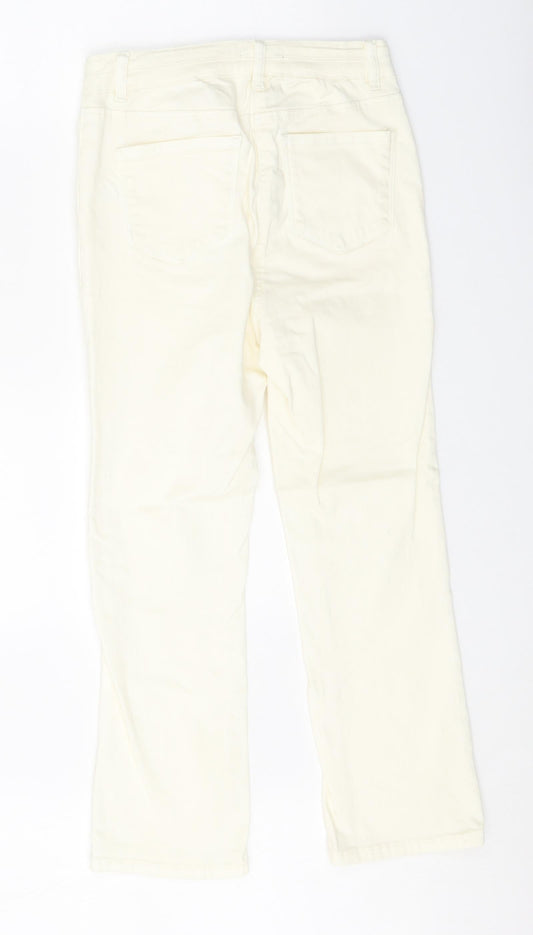 Womens UK Size 10 Papaya Regular Fit Straight Ivory Jeans