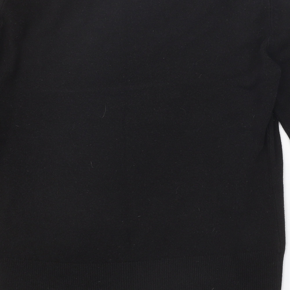 George Womens Black Scoop Neck Acrylic Pullover Jumper Size 16