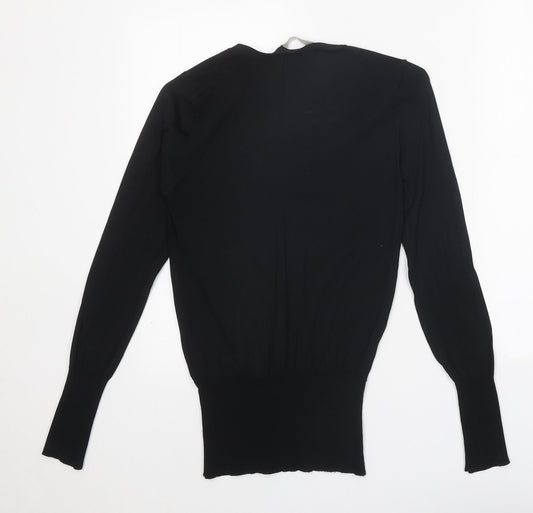 Zara Womens Black Viscose Basic Blouse Size S V-Neck