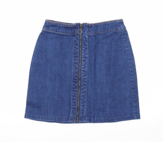 Womens UK Size 6 H&M A-Line Denim Skirt