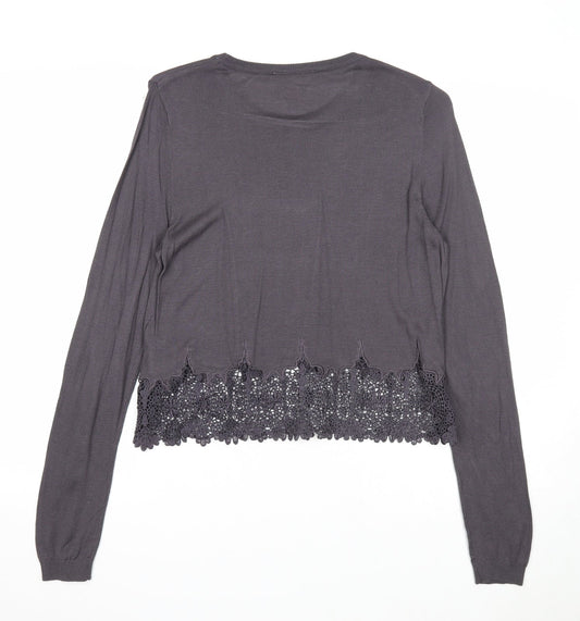 Womens UK Size M Divided Grey Pullover Jumper