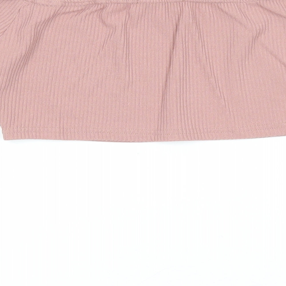 Womens UK Size 8 In the Style Pink Cropped T-Shirt