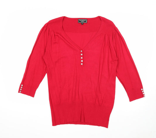 Womens UK Size M Paramour Red Pullover Jumper