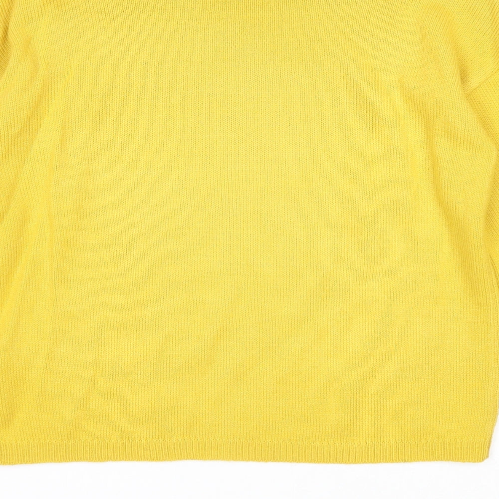 Womens UK Size S Papaya Yellow Pullover Jumper