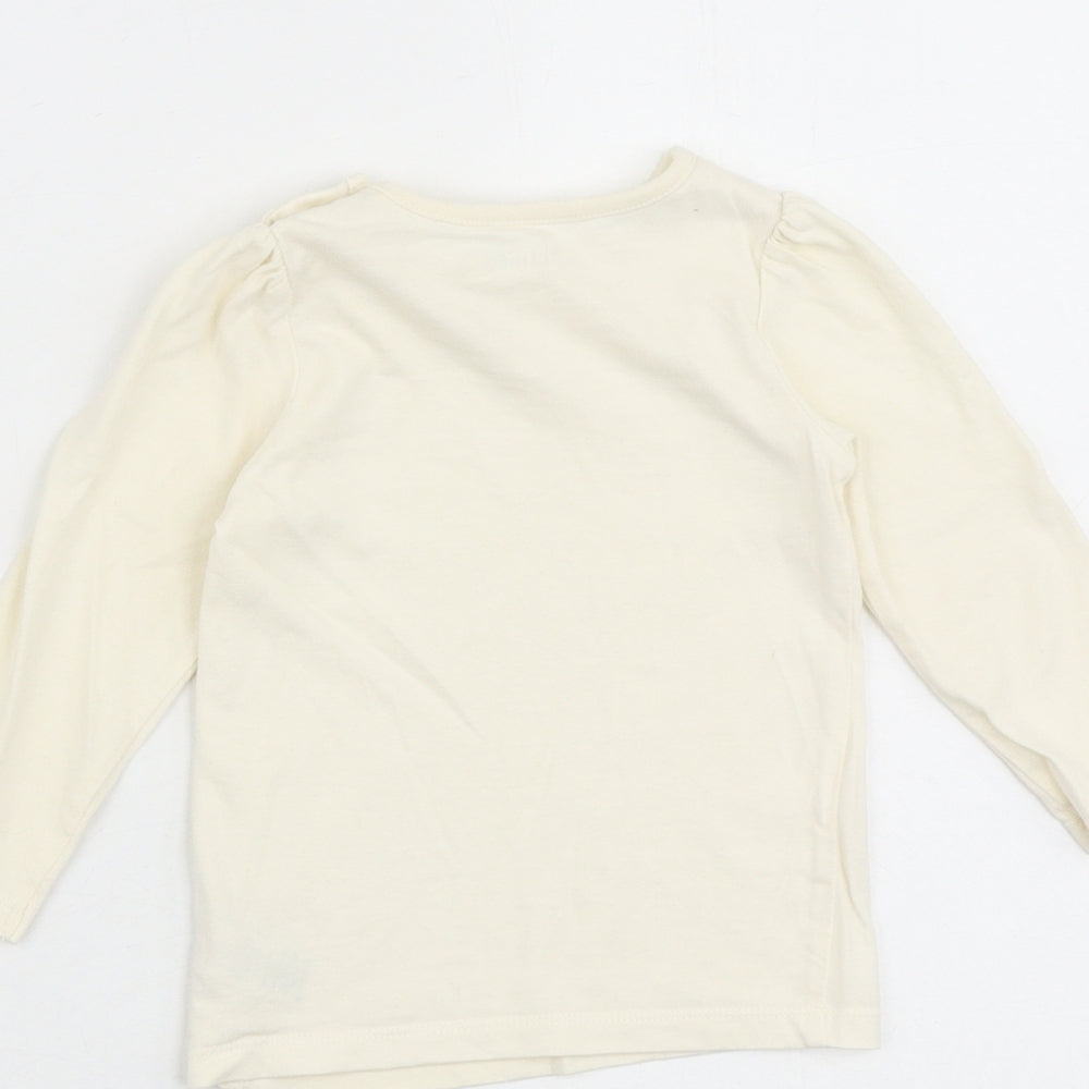 Nutmeg Baby Ivory Cotton Basic T-Shirt Size 9-12 Months Round Neck Snap