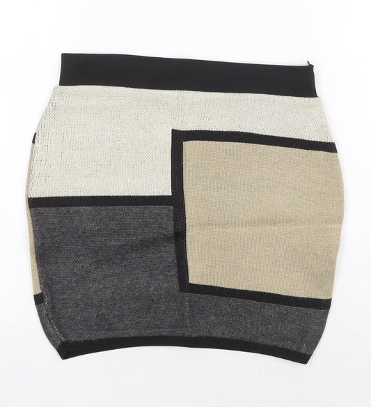 Amazing Grace Womens Beige Acrylic Bandage Skirt Size L