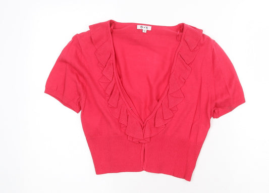 Womens UK Size M B&W Pink Cardigan Jumper