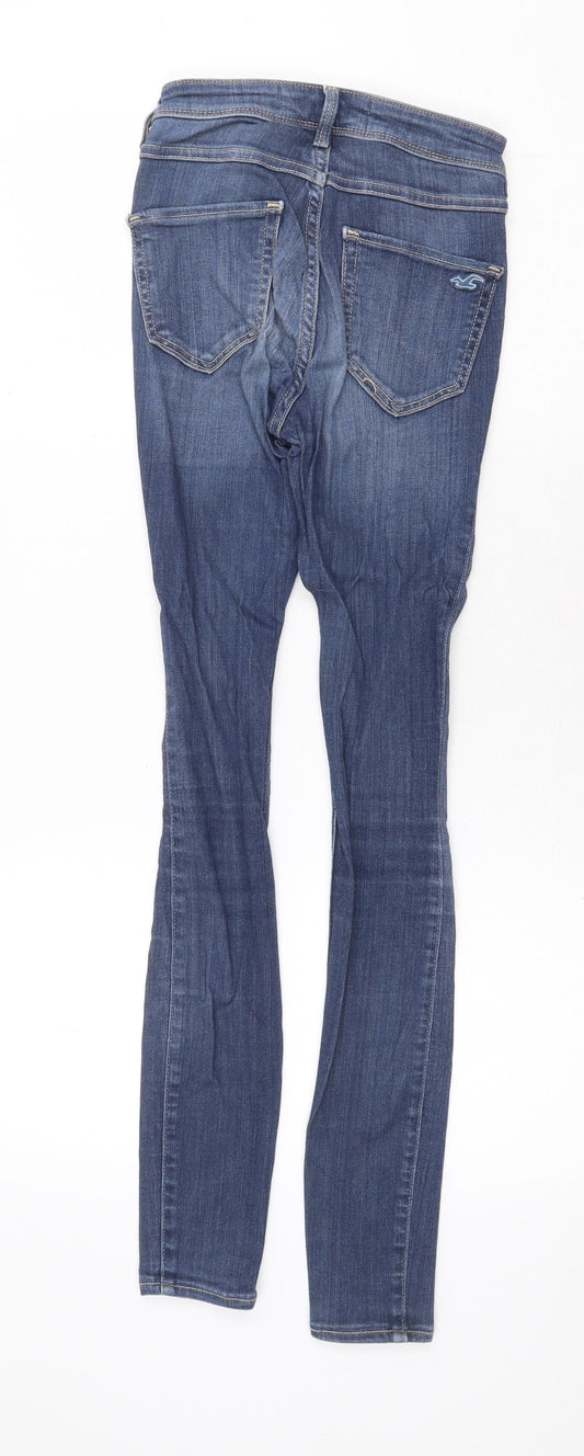 Hollister Womens Blue Cotton Skinny Jeans Size 24 in Regular Zip