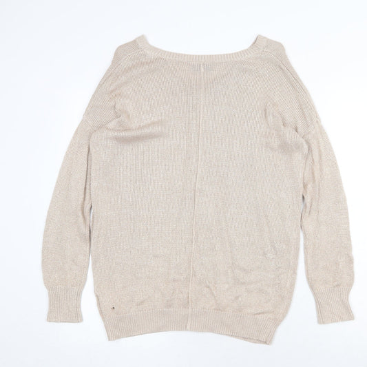 Wallis Womens Grey V-Neck Viscose Pullover Jumper Size M