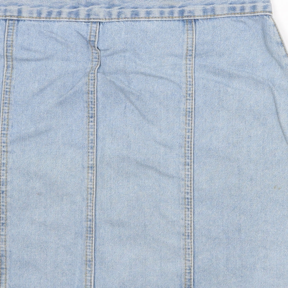 Cheap Monday Womens Blue Cotton Mini Skirt Size S Button
