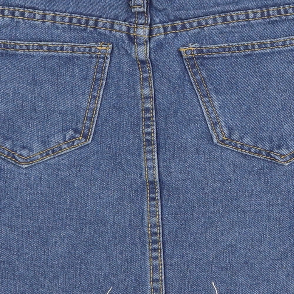 Womens UK Size XS Preworn A-Line Denim Skirt