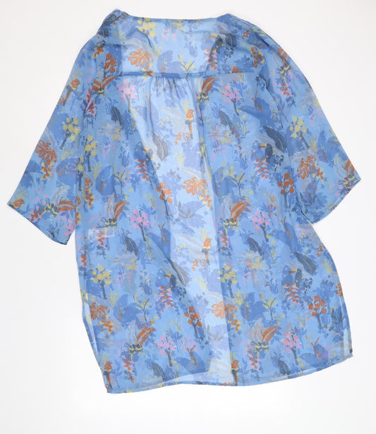 Womens UK Size 10 NEXT Blue Kimono Blouse