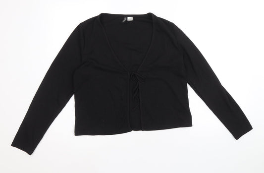 Womens UK Size L Divided by H&M Black Cropped Blouse