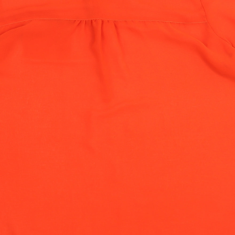 Atmosphere Womens Red Polyester Basic Blouse Size 10 Round Neck