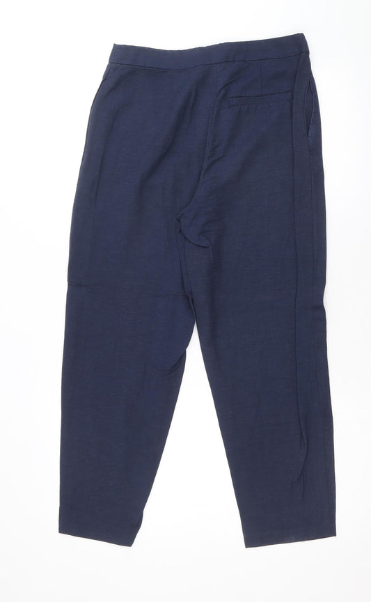 Womens UK Size 8 Sisley Regular Fit Blue Trousers